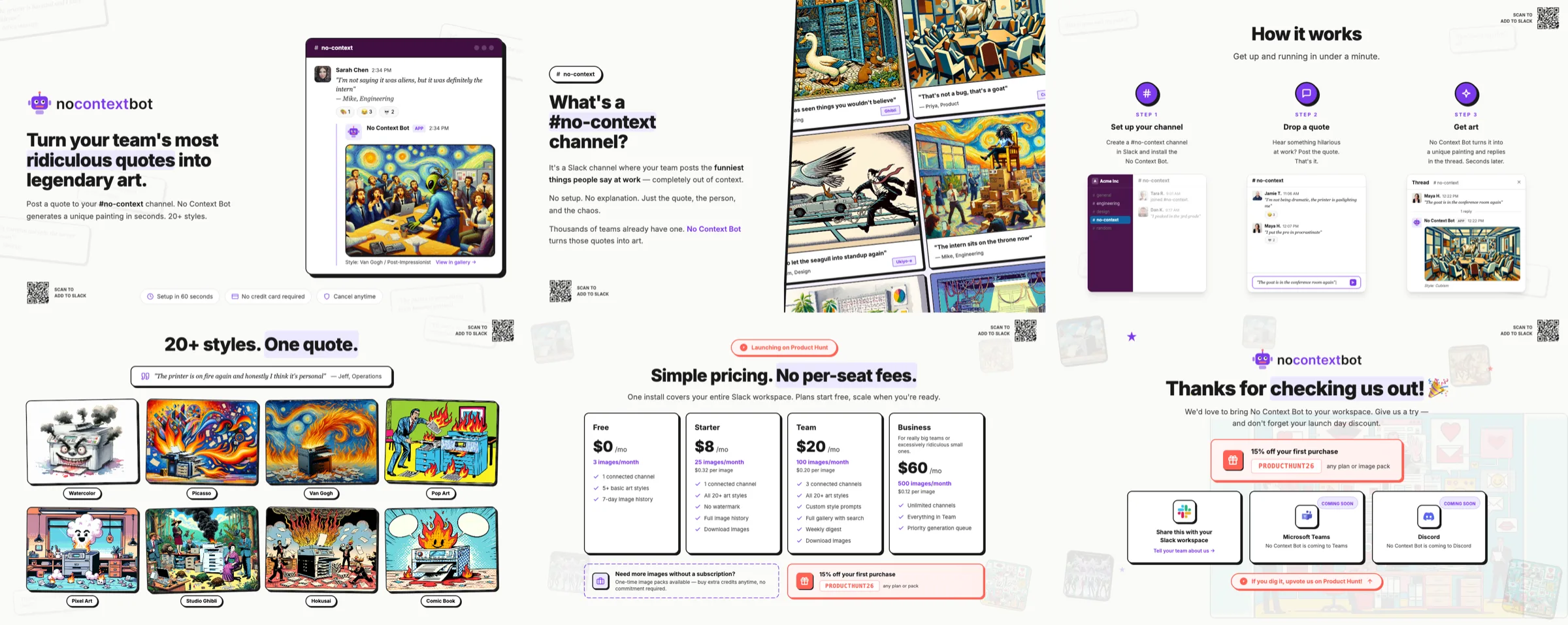 No Context Bot App Store screenshots generated with Open Assets