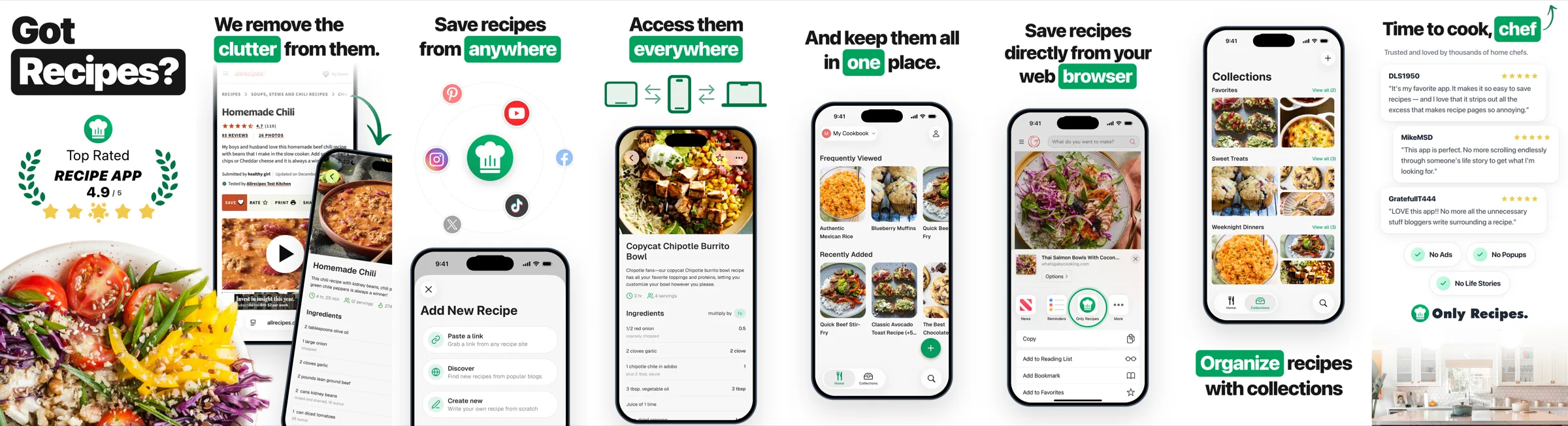 Only Recipes App Store screenshots generated with Open Assets
